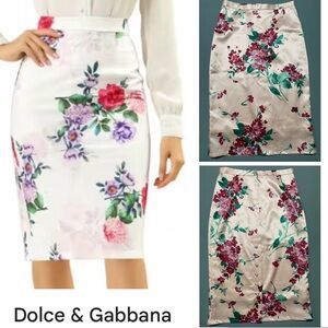 Dolce & Gabbana Silk Floral Pencil Skirt